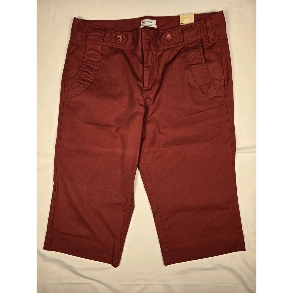 Dockers Capris Womens 10‎ Mid Rise Curvy Burgundy
